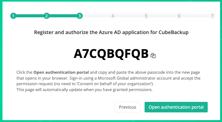 Step 3. Register and authorize the Azure AD application for CubeBackup